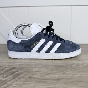Adidas Gazelle Navy Suede White Stripes Men's Casual Sneakers Size 8